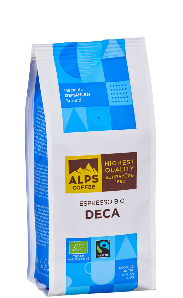 Alps Coffee Decaffeinato entkoffeinierter Bio-Fairtrade Espresso