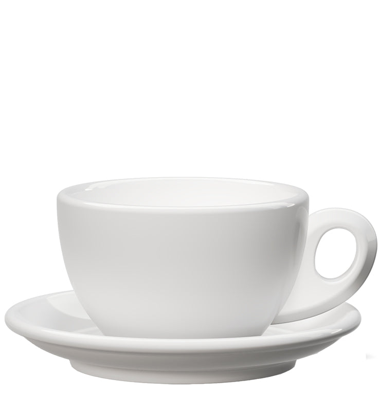 Club House | dickwandige Milchkaffeetasse in Weiß