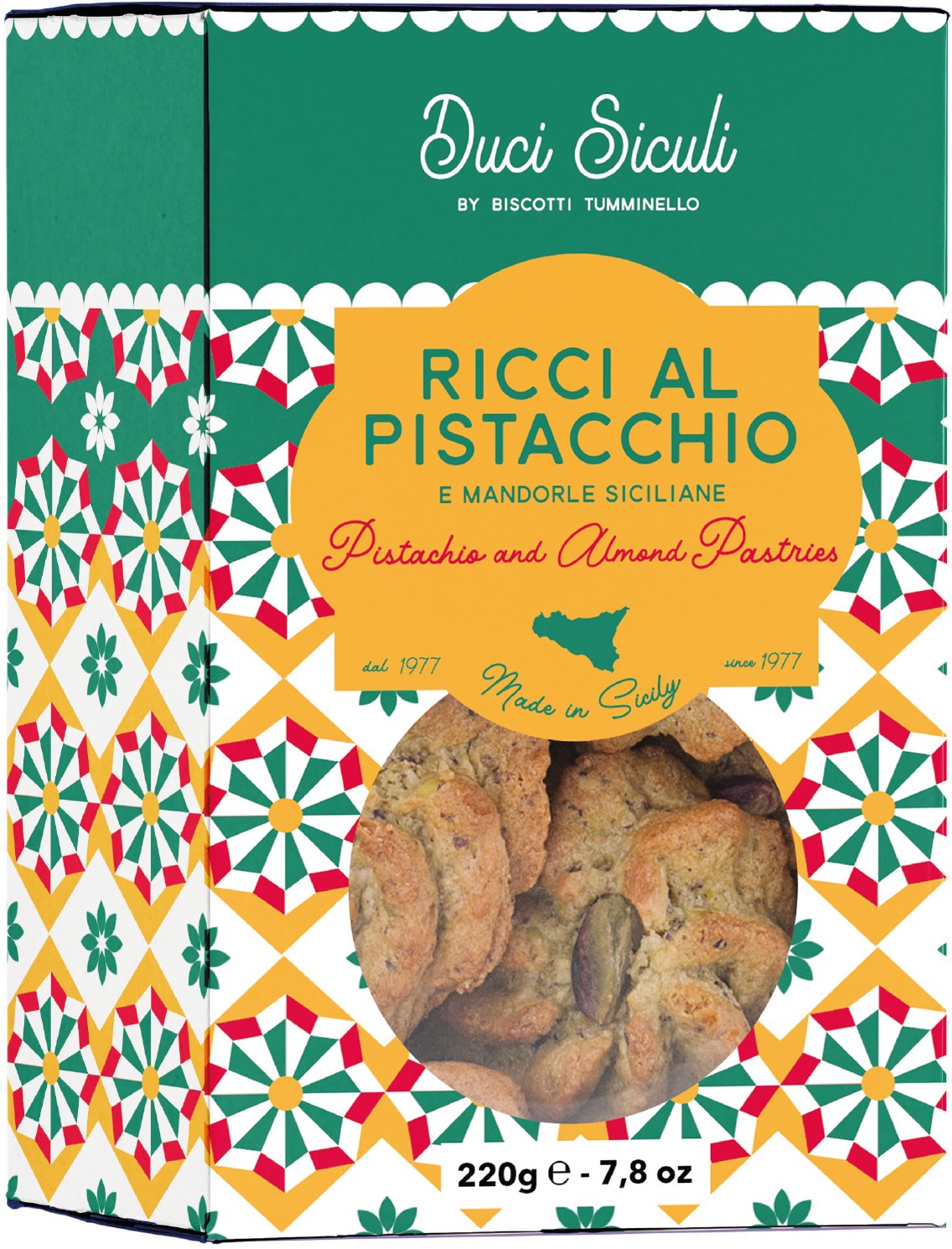 Tumminello Biscuits | Ricci al Pistacchio 270g | Pistachio Biscuits