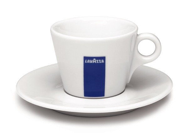 Lavazza Milchkaffeetasse 250 ml – Weißes Porzellan mit Unterteller