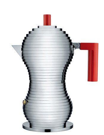 Alessi Herdkocher Pulcina 3 Tassen rot