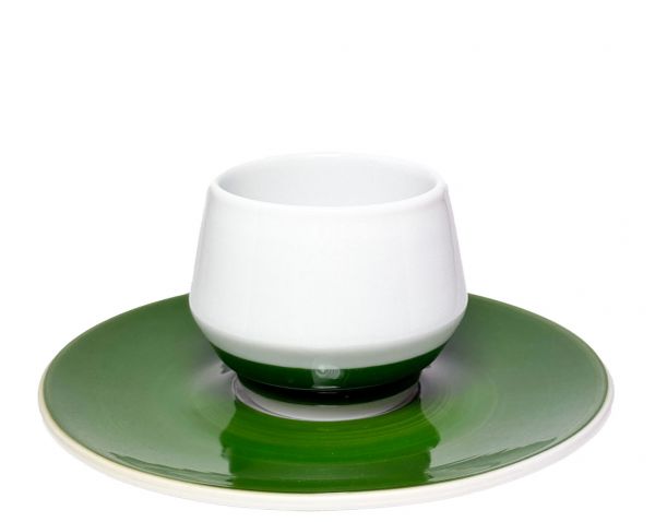 Set of 4 white and green espresso cups (Collection: Maniko) - Club House
