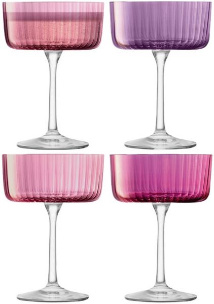 Set of 4 champagne glasses / Garnet - LSA