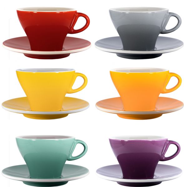Set of coloured coffee cups - 6 pieces