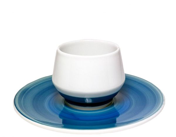 Set of 4 white and blue espresso cups (Collection: Maniko) - Club House