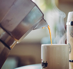 Can you smell the fresh mokka coffee? Fresh mocca coffee from Moka Pot